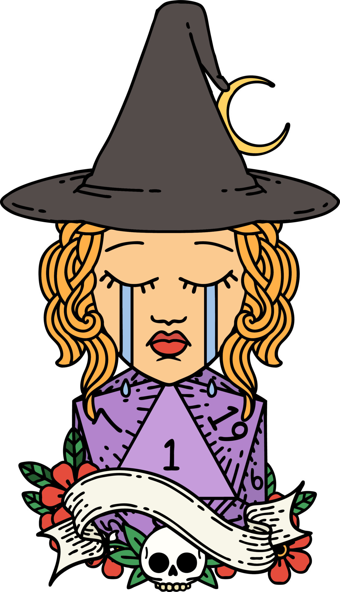 Retro Tattoo Style crying human witch with natural D20 roll 11781764 Vector Art at Vecteezy Retro Tattoo Style crying human witch with natural D20 roll 11781764 Vector Art at Vecteezy