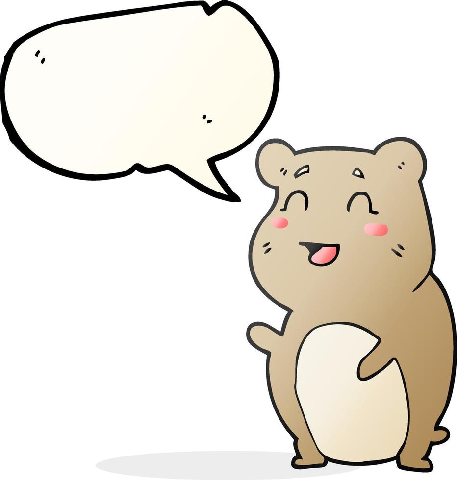 freehand drawn speech bubble cartoon cute hamster vector