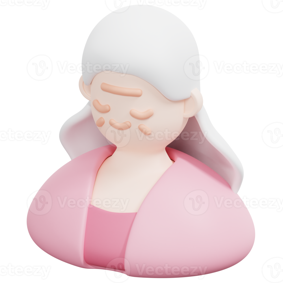 elderly 3d render icon illustration png