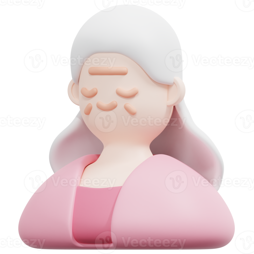 elderly 3d render icon illustration png