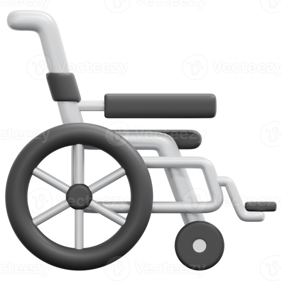 wheelchair 3d render icon illustration png