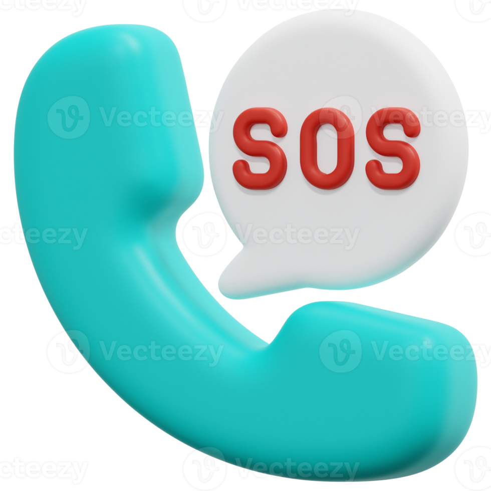 emergency call 3d render icon illustration png