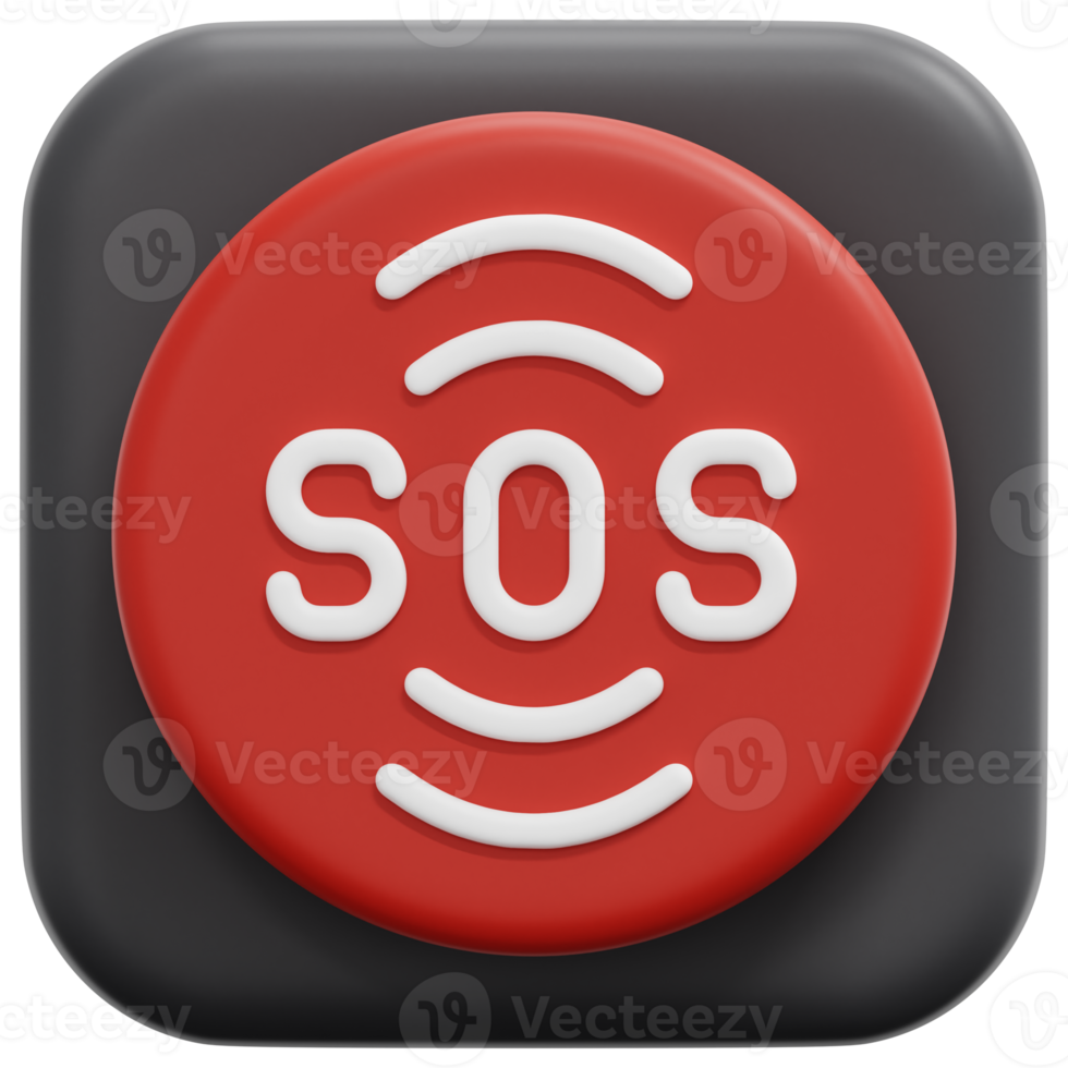 emergency button 3d render icon illustration png