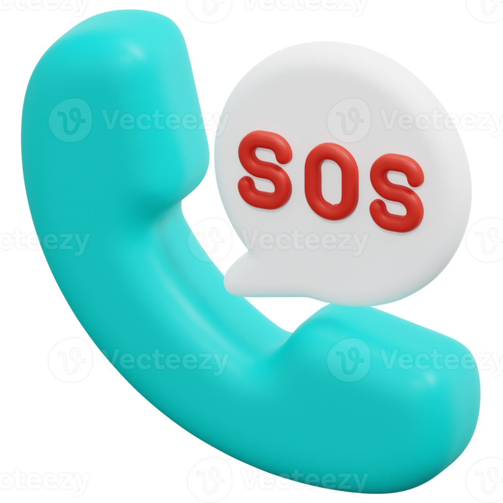 emergency call 3d render icon illustration png