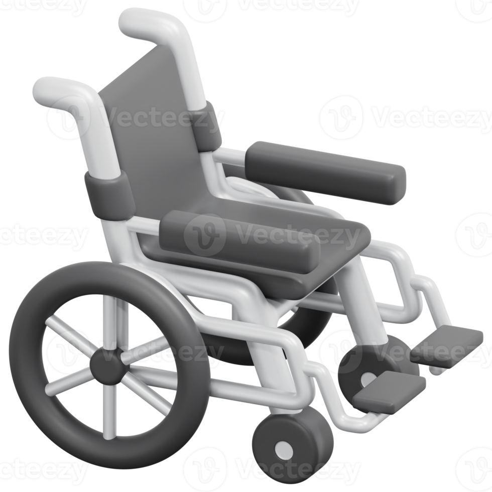 wheelchair 3d render icon illustration png
