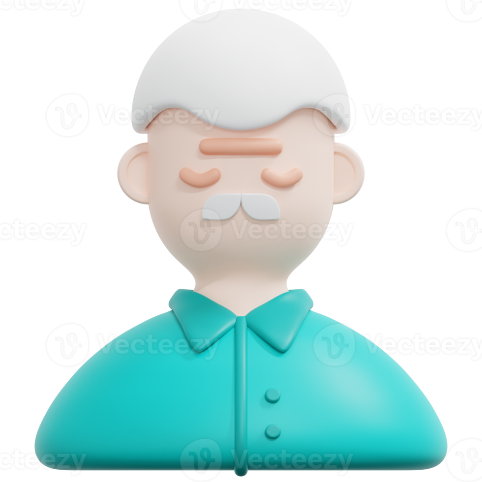 elderly 3d render icon illustration png