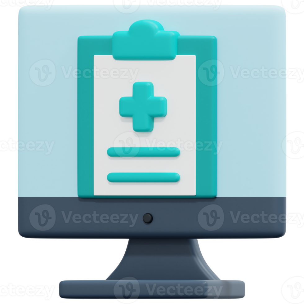 medical report 3d render icon illustration png