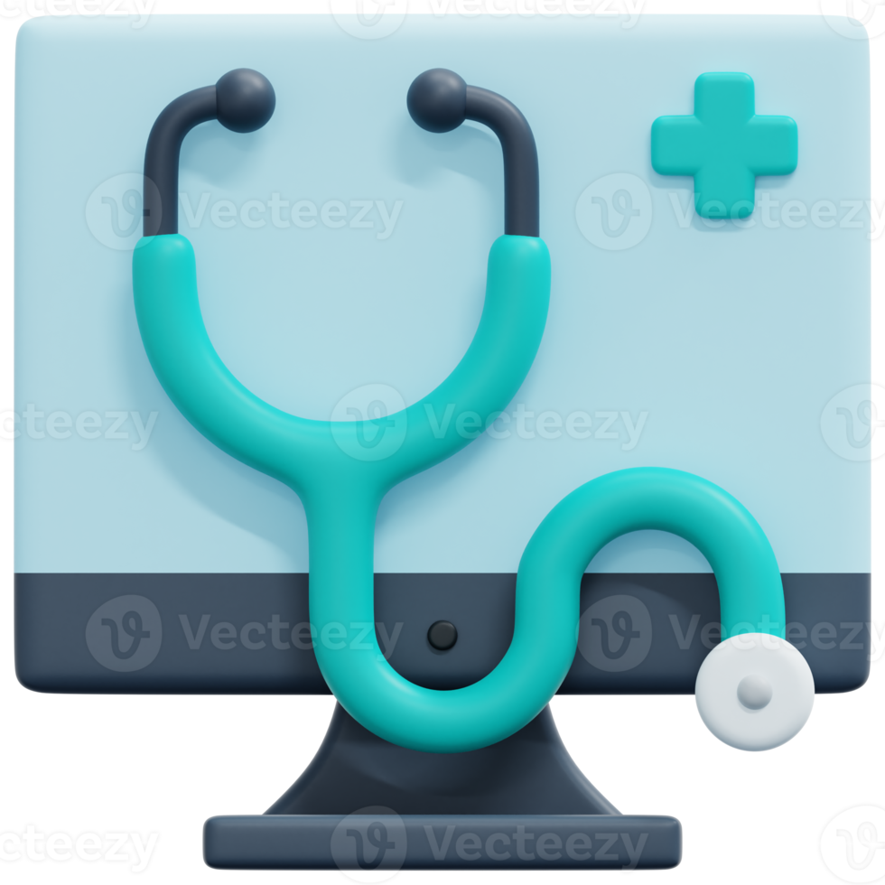 stethoscope 3d render icon illustration png
