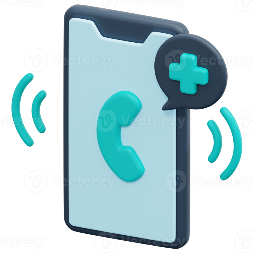 emergency call 3d render icon illustration png