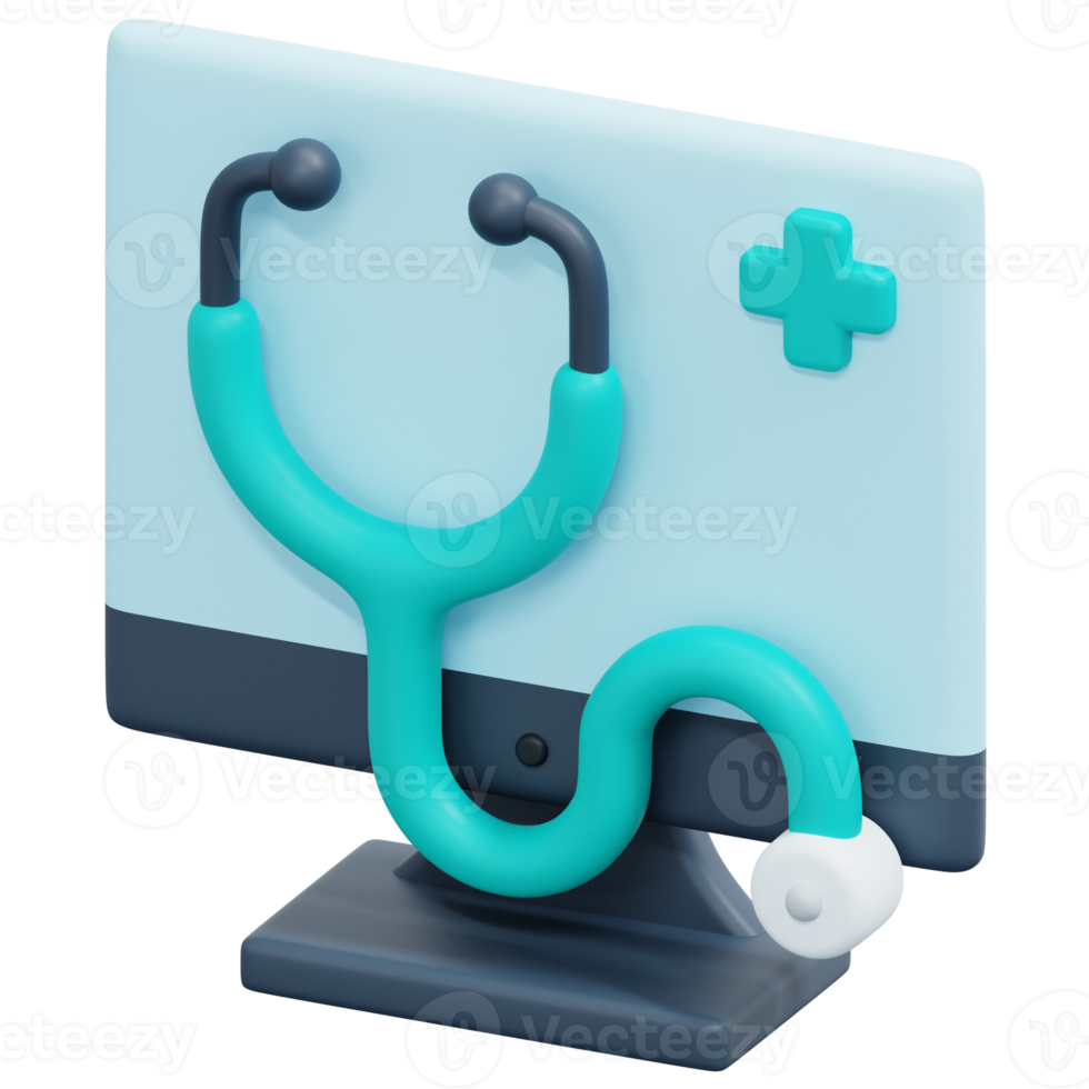 stethoscope 3d render icon illustration png