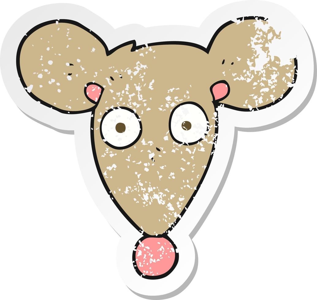 retro distressed sticker of a cartoon mouse vector