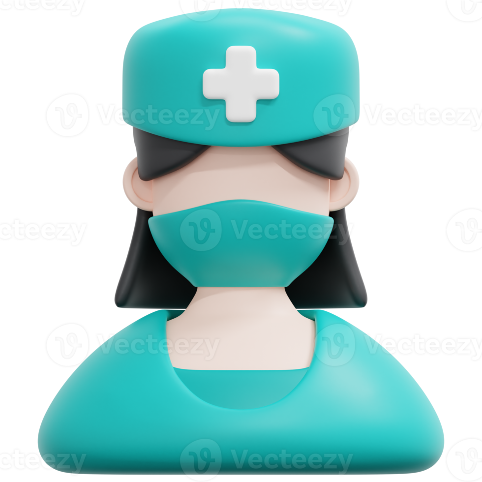 nurse 3d render icon illustration png