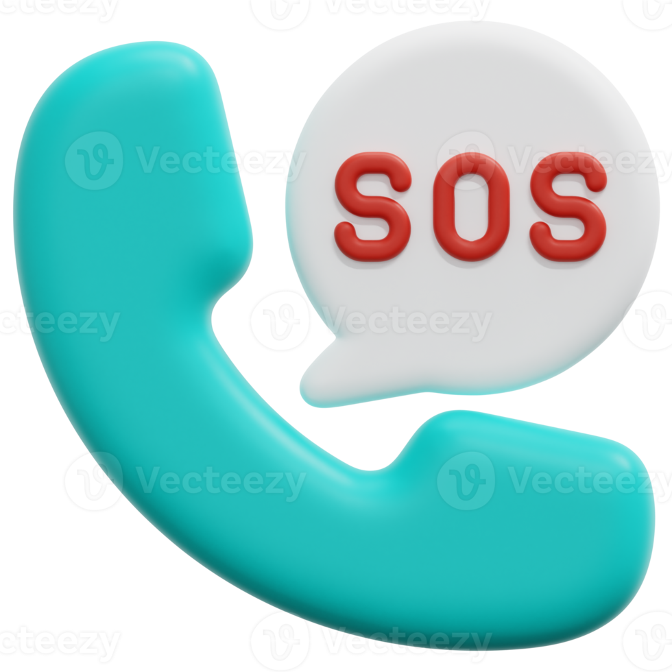 emergency call 3d render icon illustration png