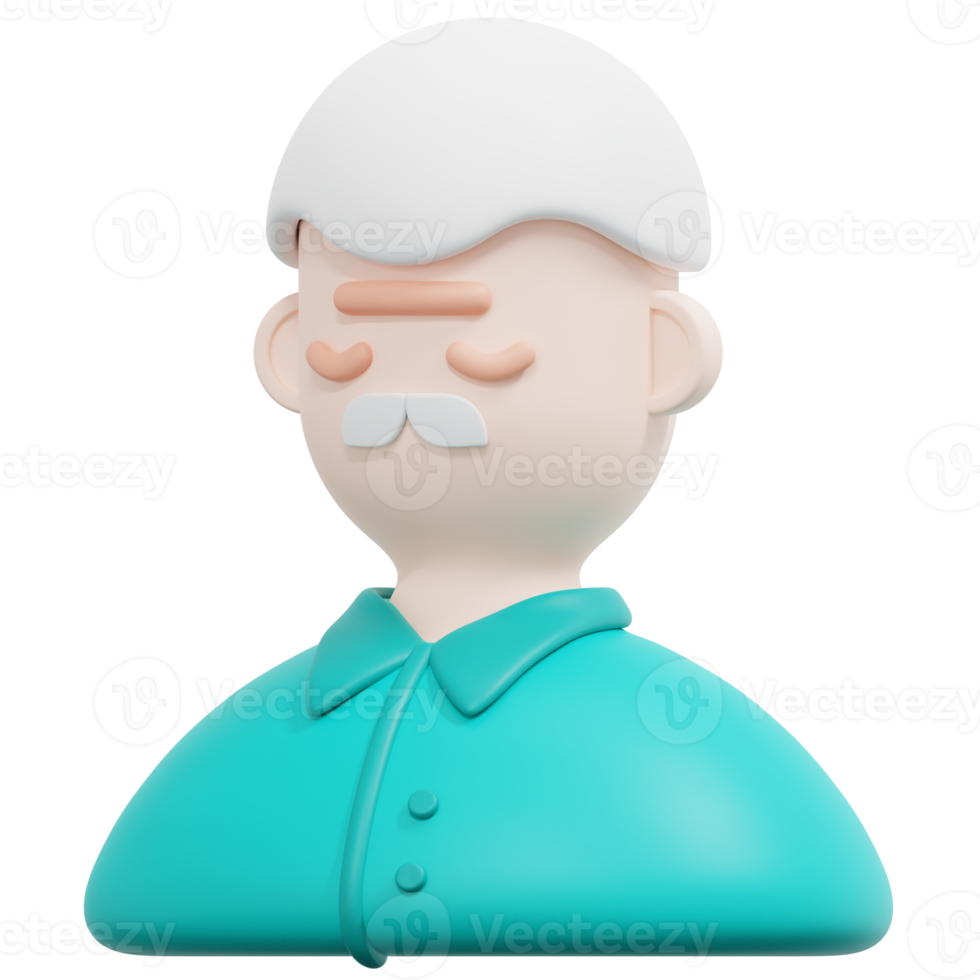 elderly 3d render icon illustration png