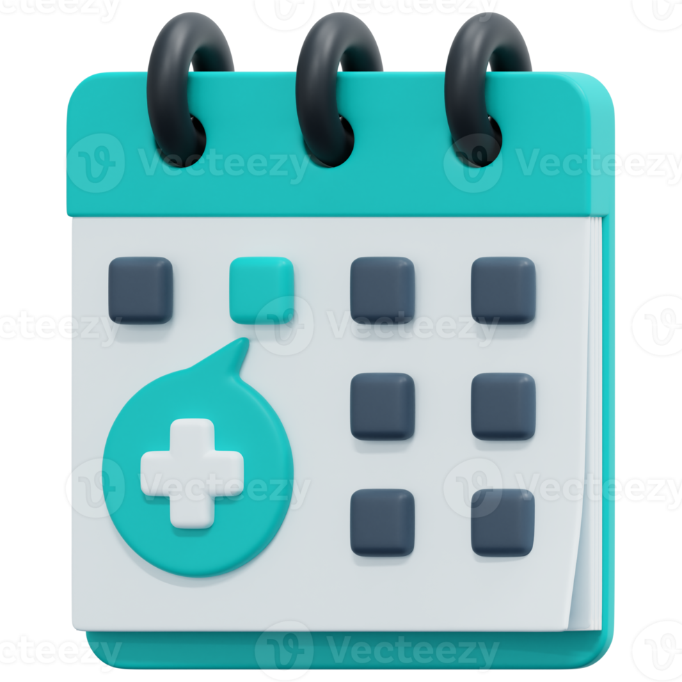 calendar 3d render icon illustration png