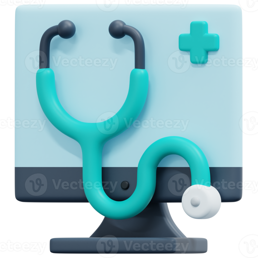 stethoscope 3d render icon illustration png