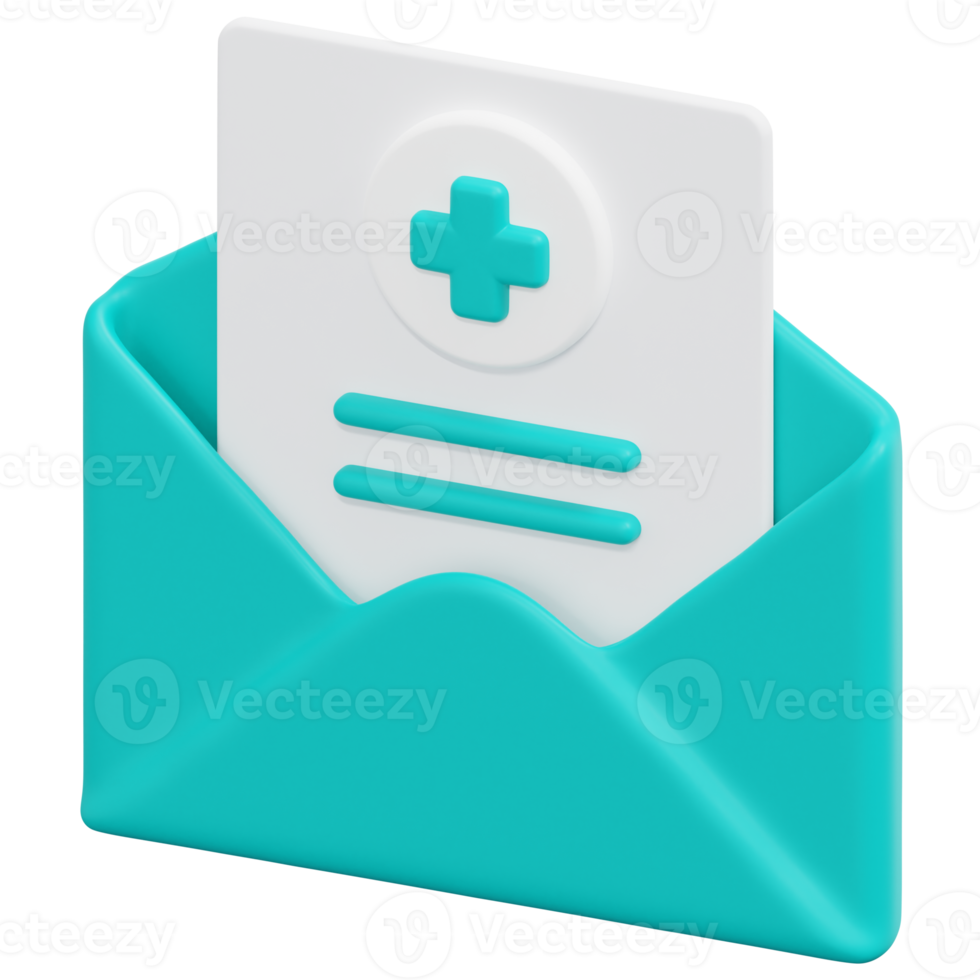 email 3d render icon illustration png