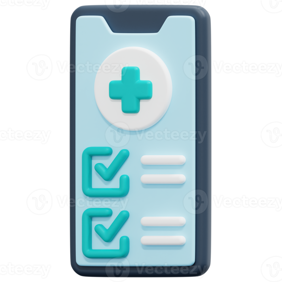 illustration de l'icône de rendu 3d de contrôle de santé png