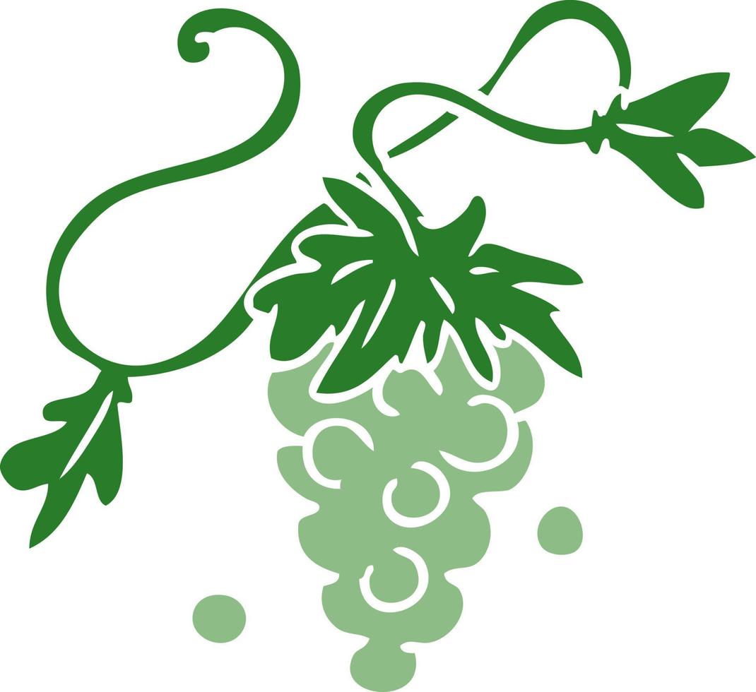 cartoon doodle of grapes on vine vector