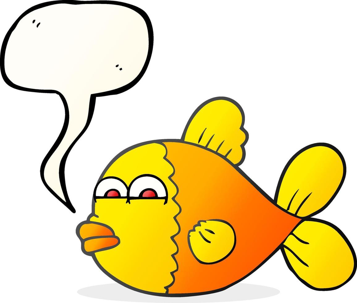 freehand drawn speech bubble cartoon fish vector