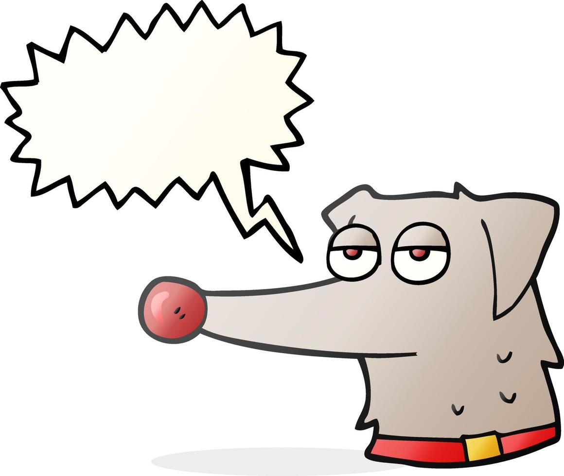 freehand drawn speech bubble cartoon dog with collar vector
