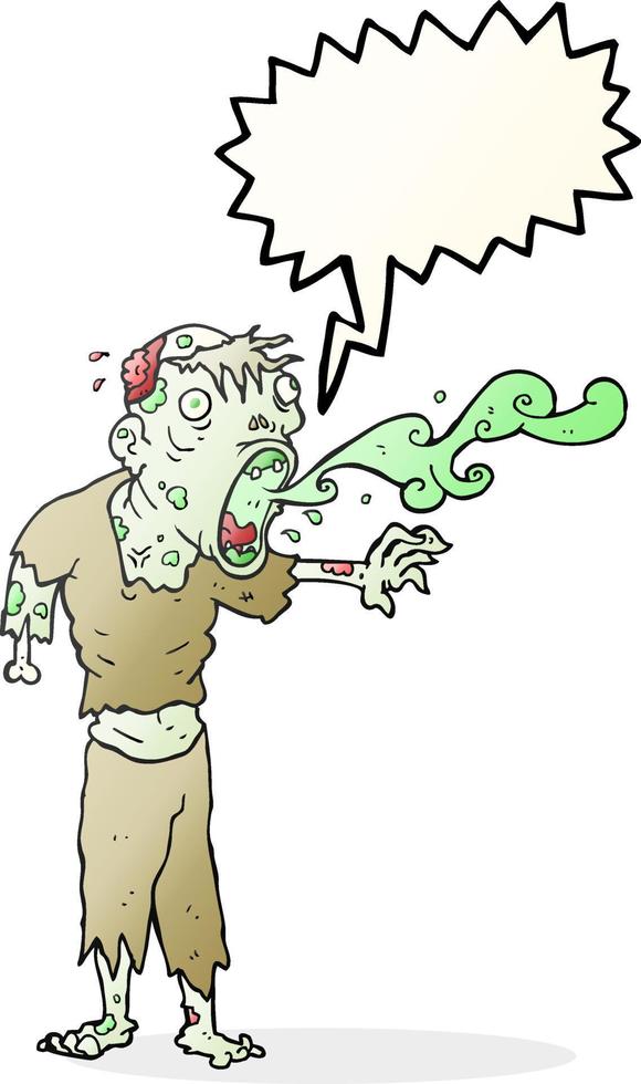 freehand drawn speech bubble cartoon gross zombie vector