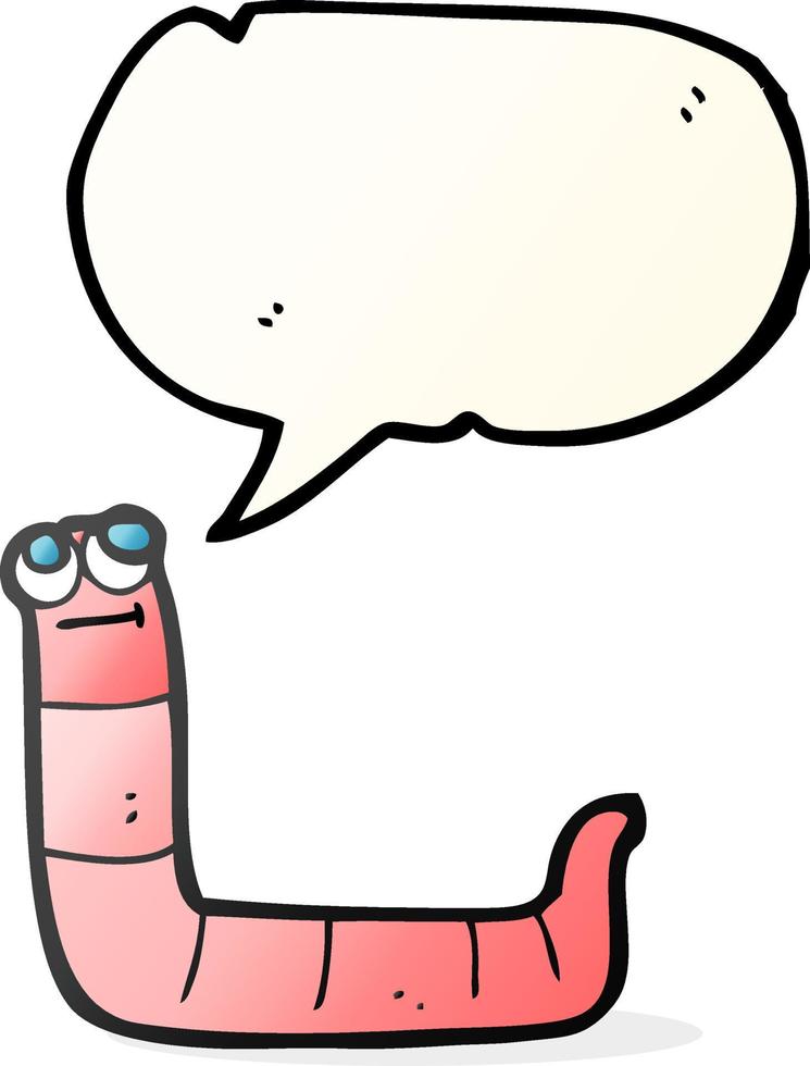 freehand drawn speech bubble cartoon worm vector