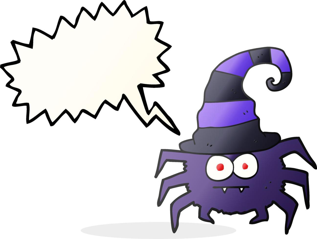 freehand drawn speech bubble cartoon halloween spider vector