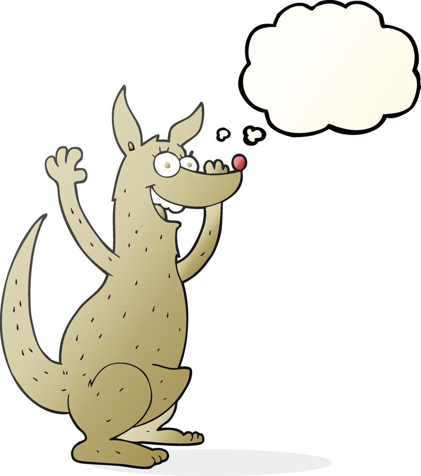 freehand drawn thought bubble cartoon kangaroo vector