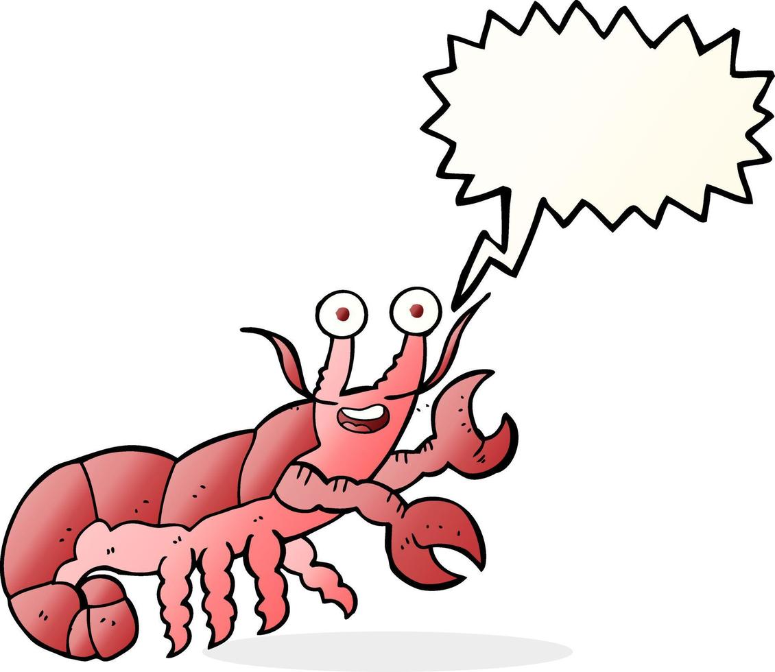 freehand drawn speech bubble cartoon lobster vector