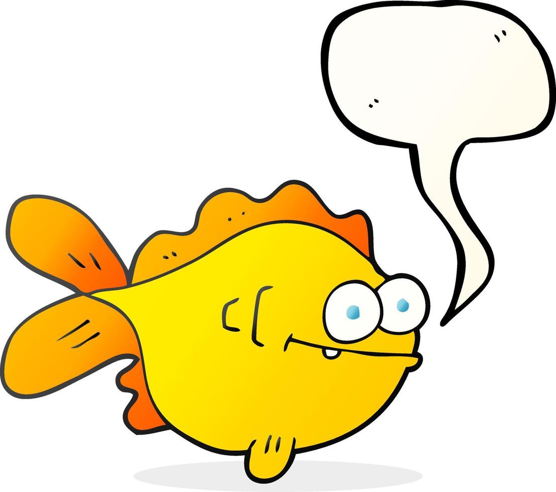 freehand drawn speech bubble cartoon fish vector