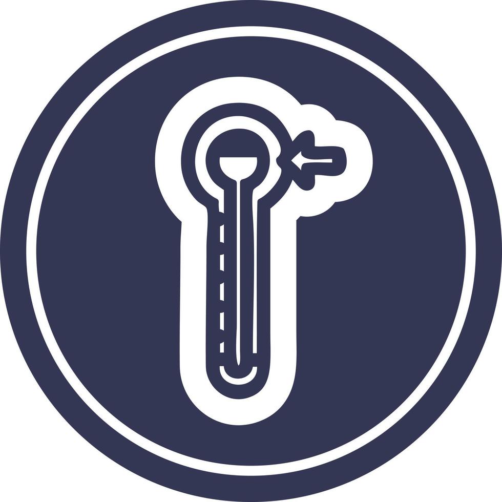 high temperature circular icon vector