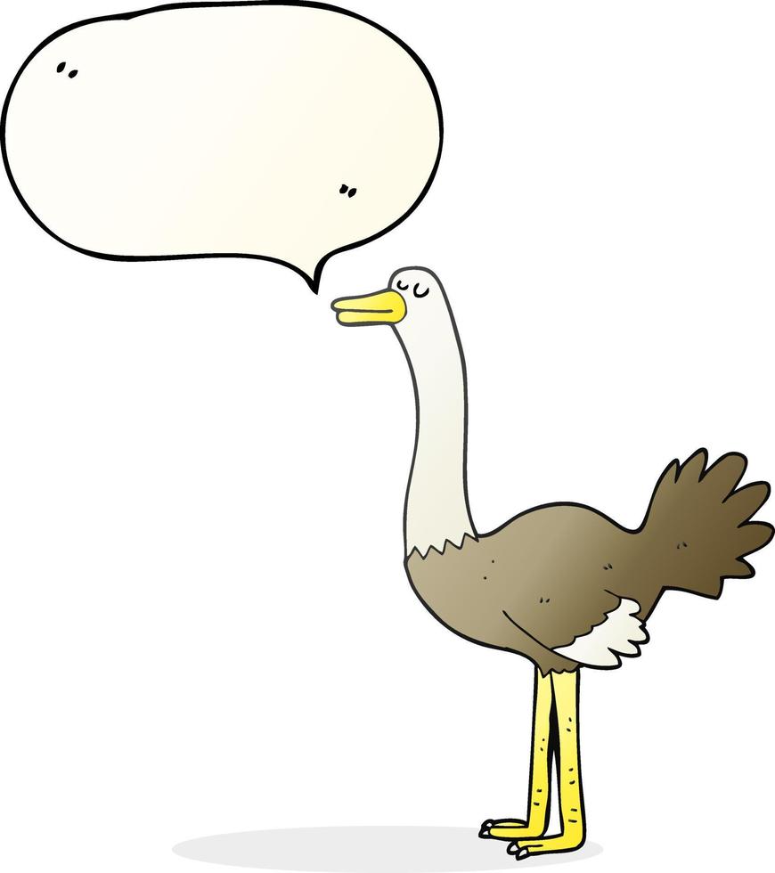 freehand drawn speech bubble cartoon ostrich vector