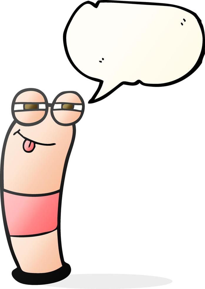 freehand drawn speech bubble cartoon worm vector