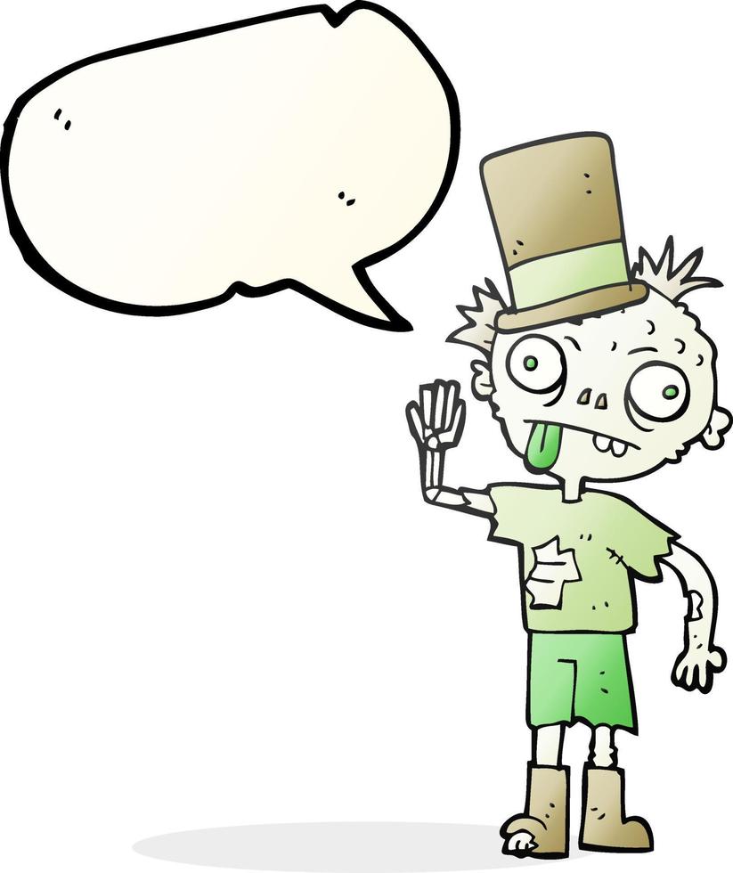 freehand drawn speech bubble cartoon zombie vector