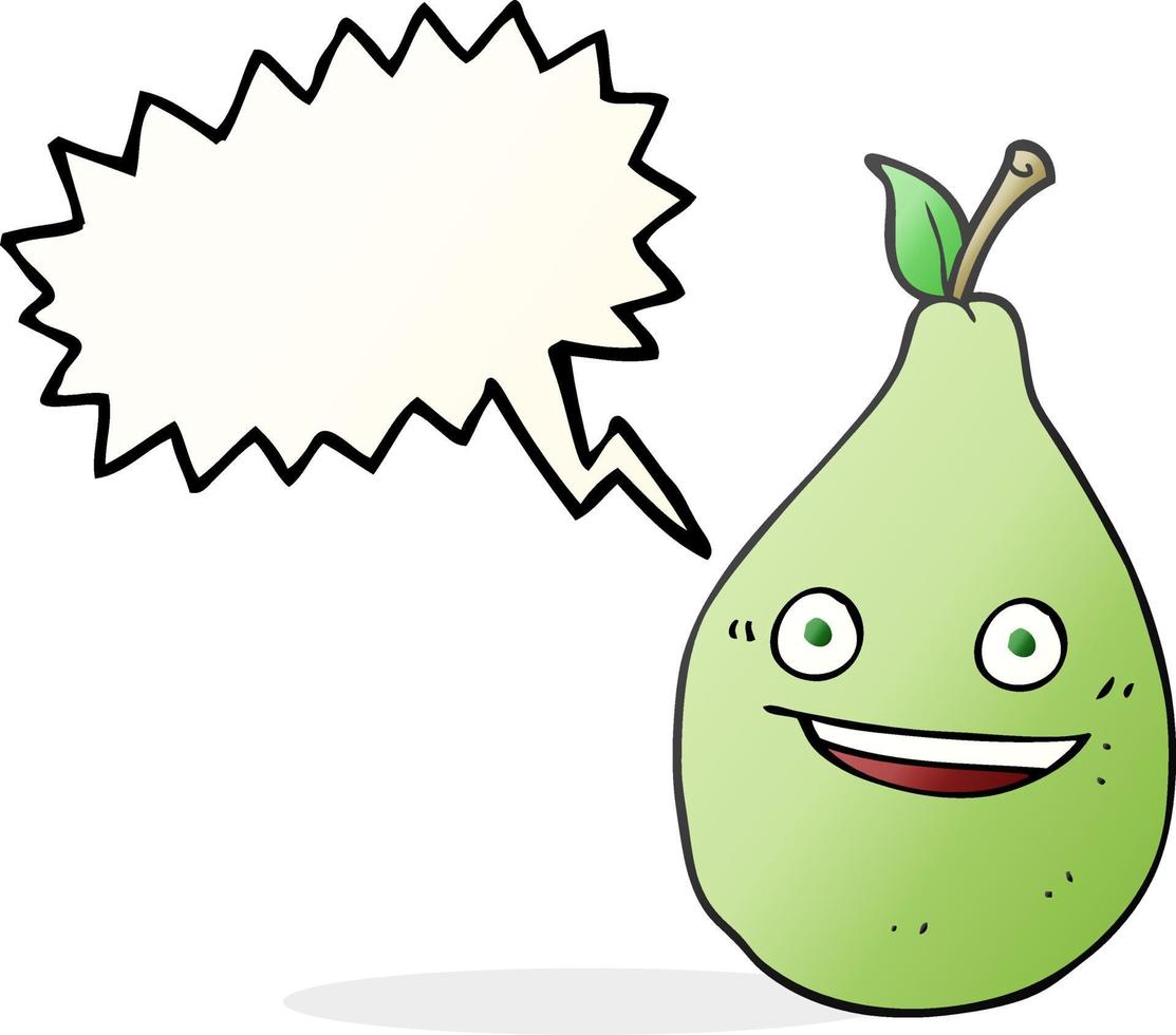 freehand drawn speech bubble cartoon pear vector