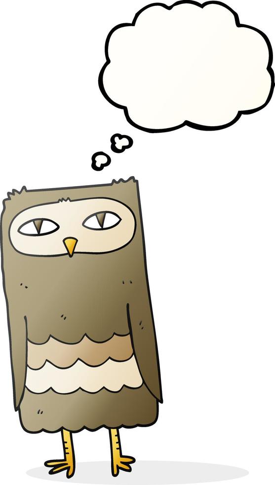 freehand drawn thought bubble cartoon owl vector