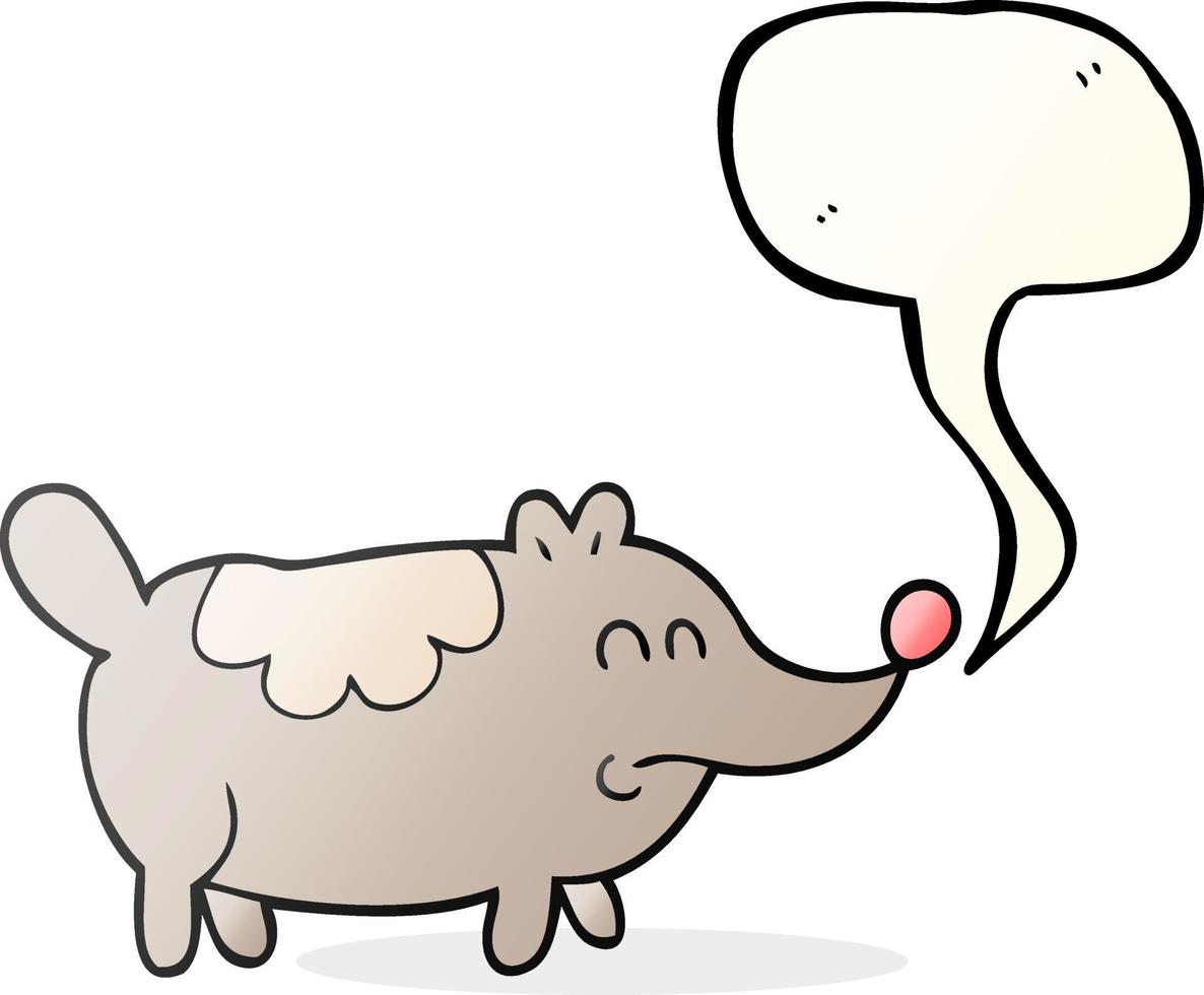 freehand drawn speech bubble cartoon small fat dog vector