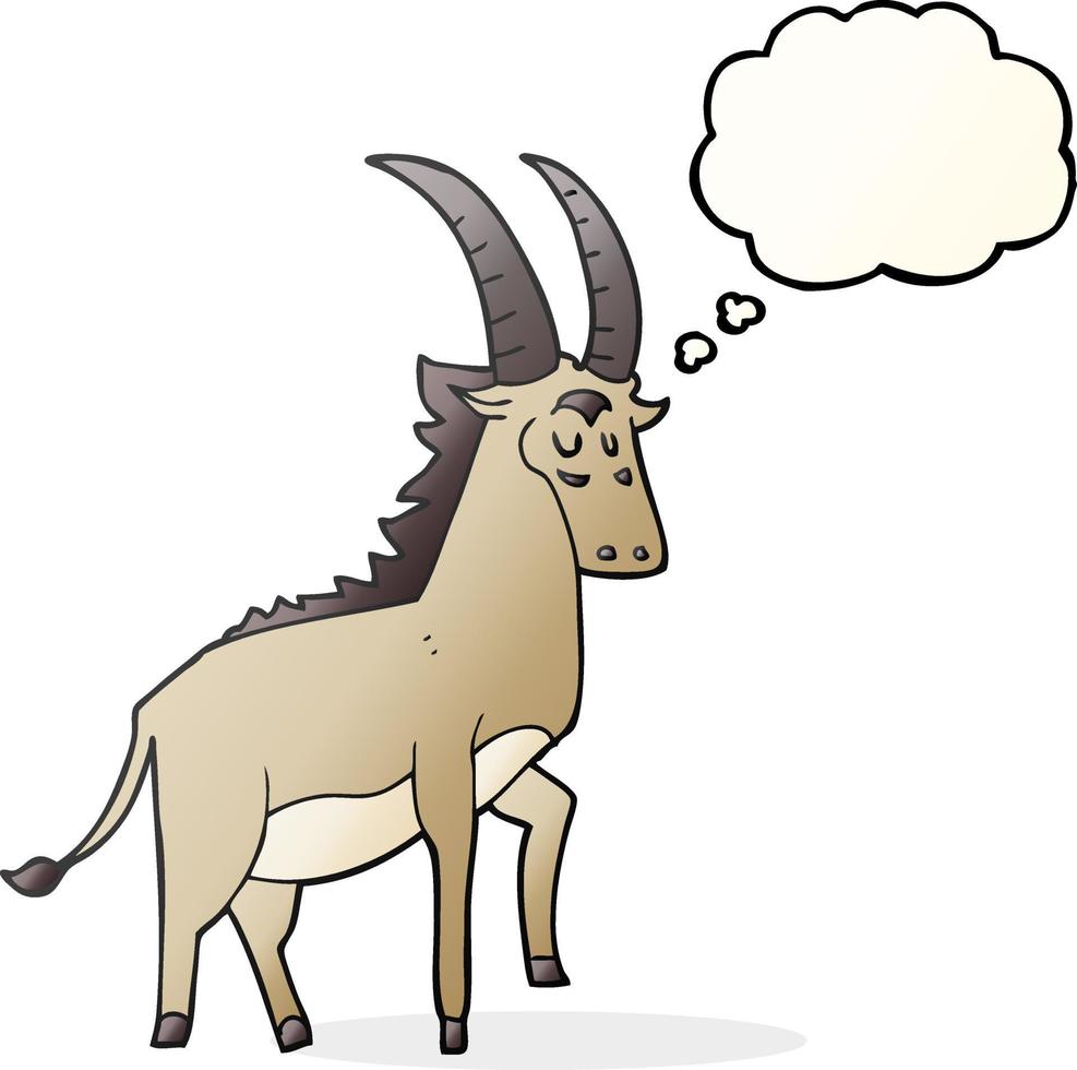 freehand drawn thought bubble cartoon antelope vector