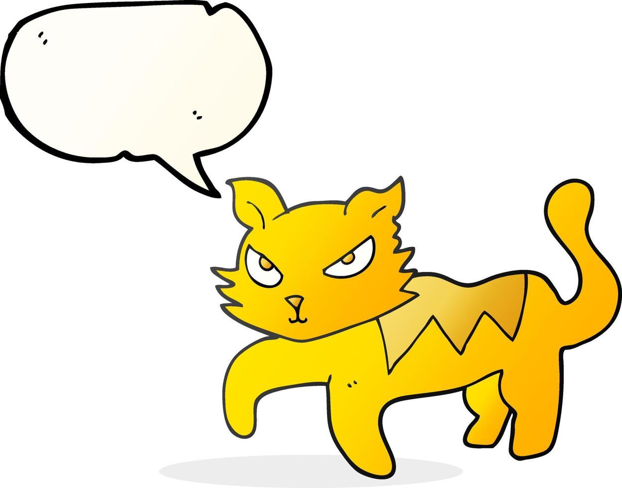 freehand drawn speech bubble cartoon cat vector