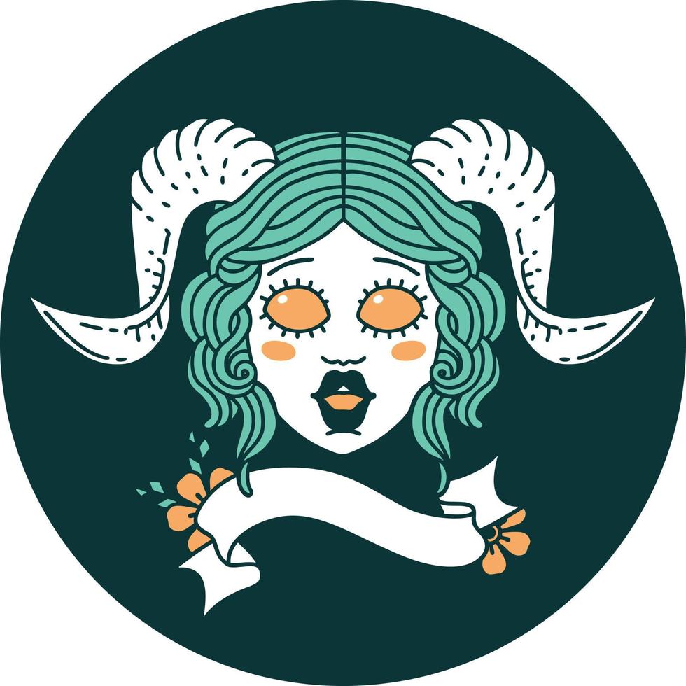 icon of tiefling character face vector