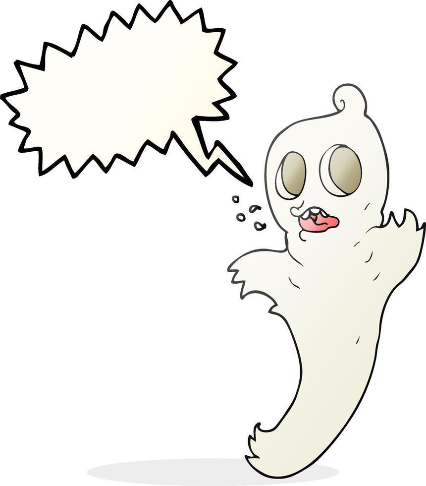 freehand drawn speech bubble cartoon ghost vector