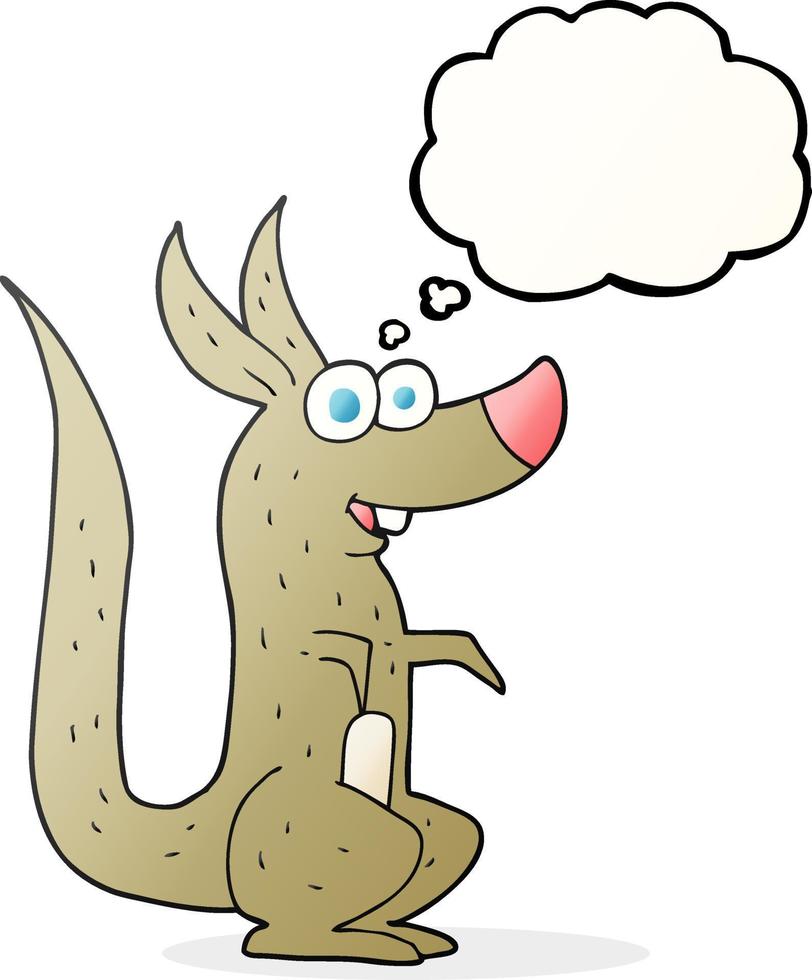 freehand drawn thought bubble cartoon kangaroo vector