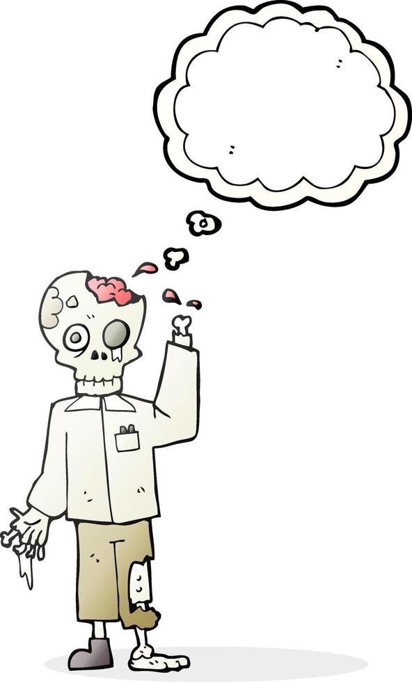 freehand drawn thought bubble cartoon zombie vector