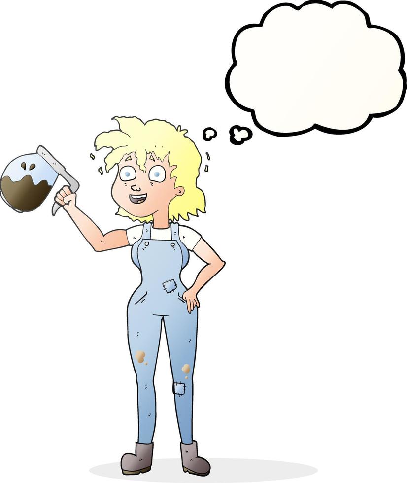 too much coffee freehand drawn thought bubble cartoon vector