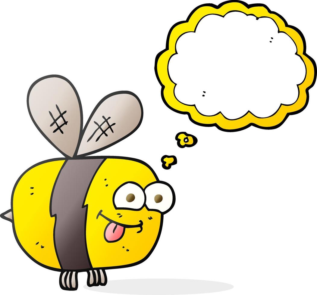 freehand drawn thought bubble cartoon bee vector