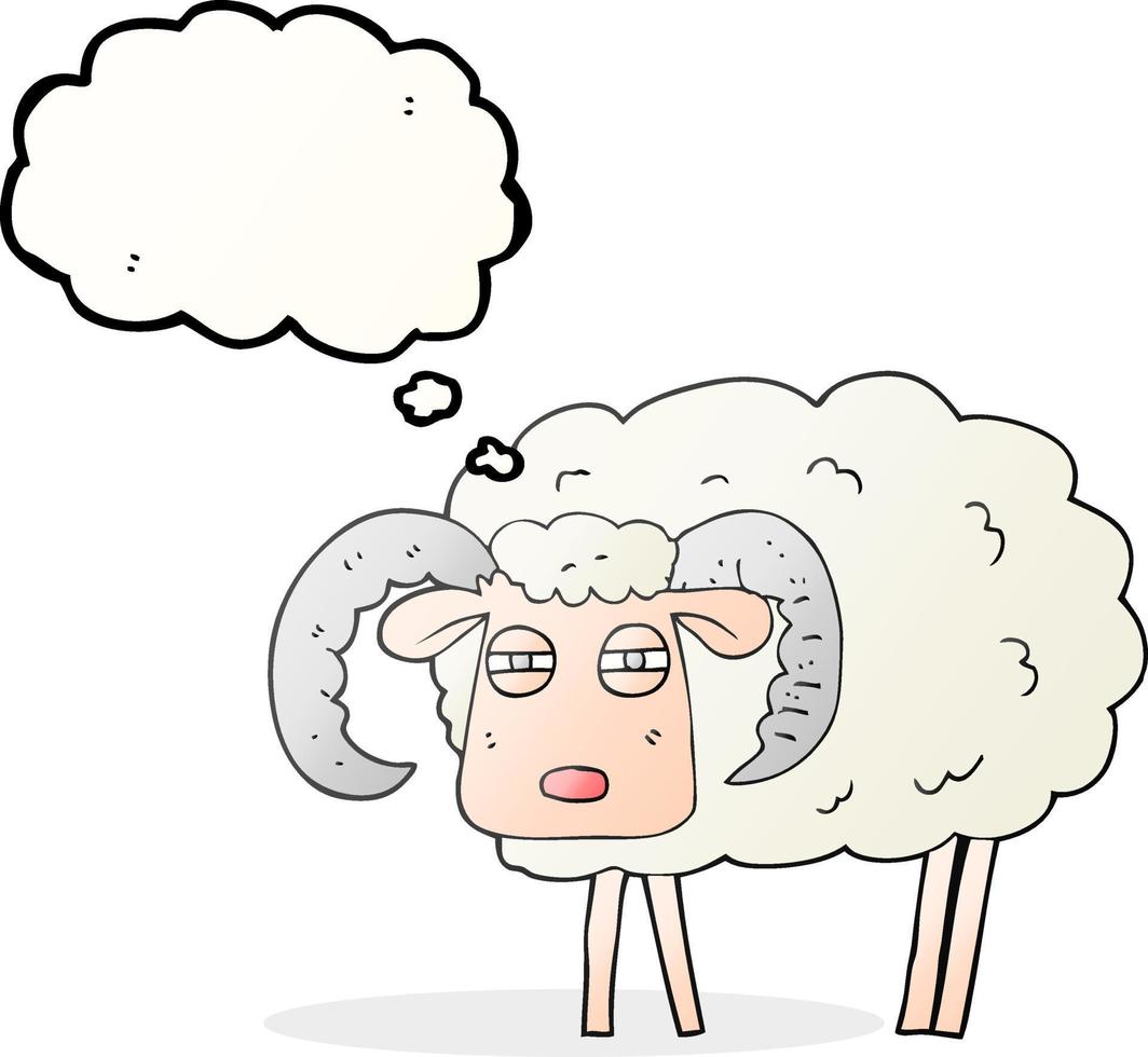 freehand drawn thought bubble cartoon ram vector