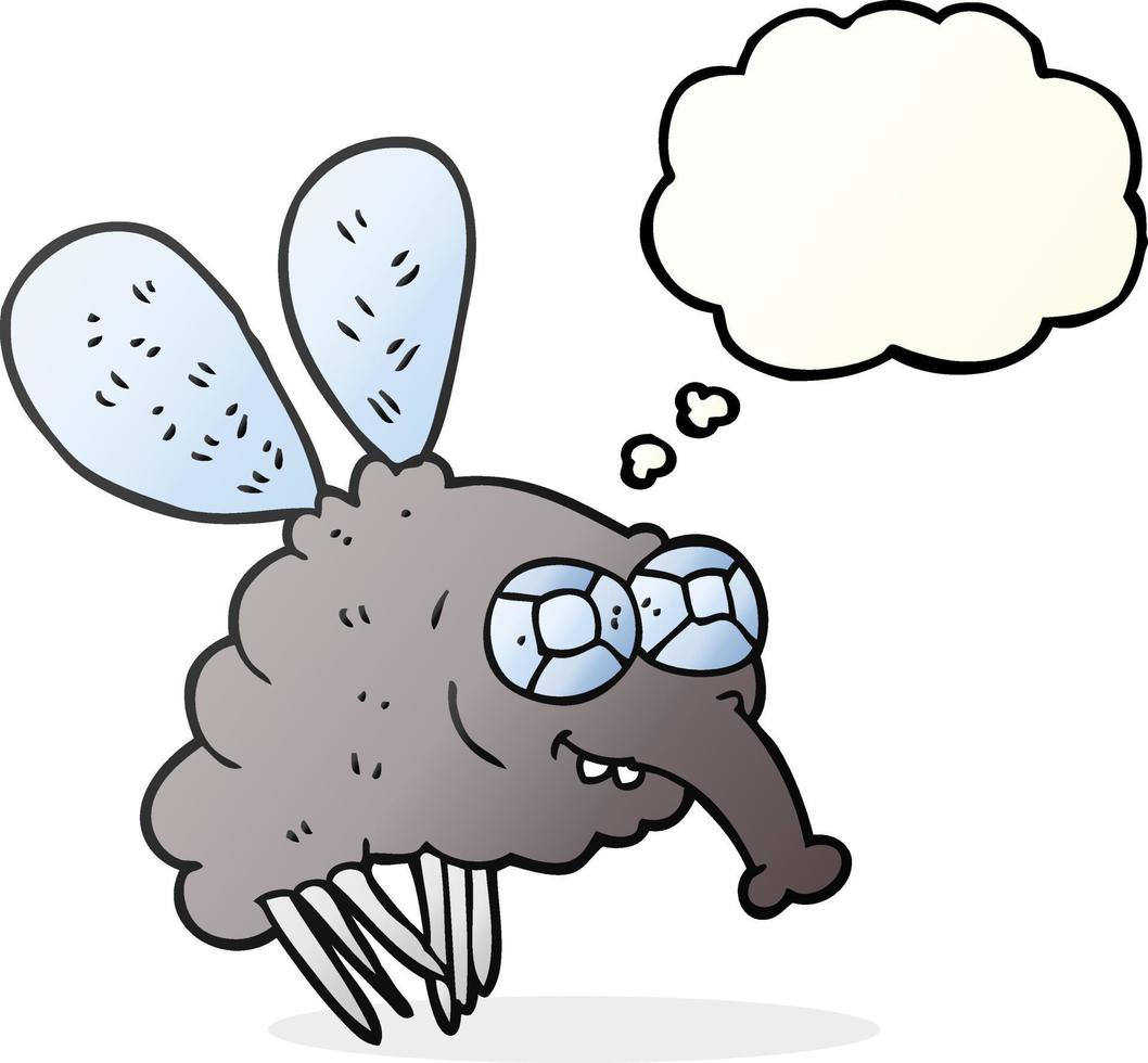 freehand drawn thought bubble cartoon fly vector