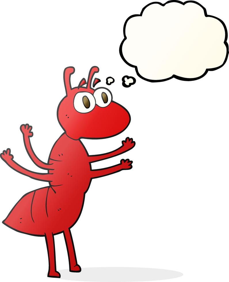 freehand drawn thought bubble cartoon ant vector