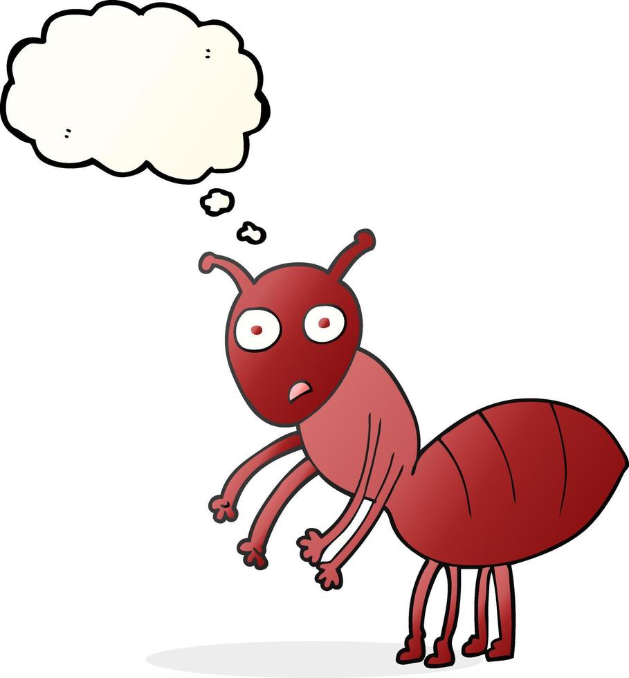 freehand drawn thought bubble cartoon ant vector